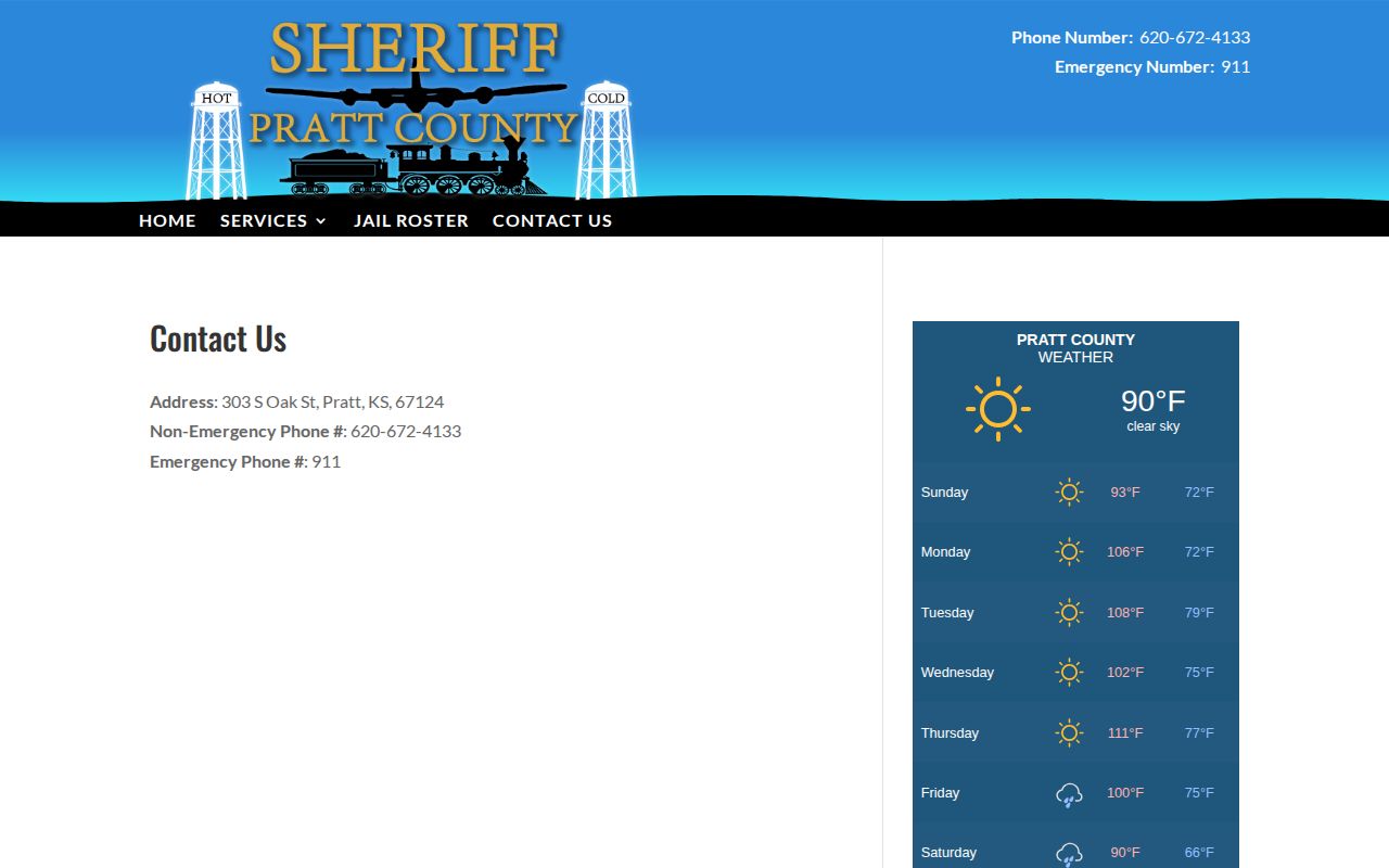 Pratt County Detention Facility release records contact information